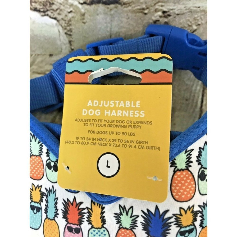 Dog Harness Pineapple Large Fun New Leash Set Colorful Happy Target Up To 90 Lbs - Picture 3 of 10